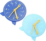 ERINGOGO 2pcs School Teaching Clock Model Boys and Girls Learning Toy 12cm Time Clock Model Fun Learning Features Random