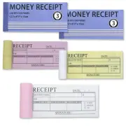 Money Receipt 5 Pack, 2.75x6 Inch Pocket Size Carbonless Copy Receipt, 3-Part...