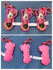 Disney Minnie Mouse 6" Pink Plush Luggage Clips SET OF 3 | Backpack, Keychain