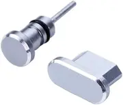 DECORNIJIA 2pcs Grey Micro USB Port Plug Earphone Jack Dust Plug Set Stylish Durable Protection Devices Easy Installation Storage