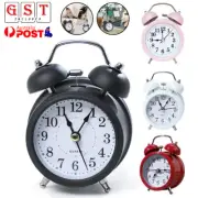 1X Twin Bell Alarm Clock Vintage Retro Loud Clocks Battery Bedside Desk Analogue