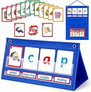 Torlam Phonics Games, CVC Word Builders Kindergarten Classroom Must Haves, CVC Flash Cards Preschool Learning Activities Toddler Spelling Reading Learning Sight Words Games for Kids Special Education