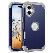 MCC Impact iPhone 16+ Plus Shockproof 3in1 Rugged Case Cover Apple 16Plus [Dark Blue]