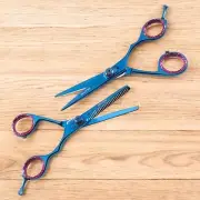 2pc Kit 6.5" Pro Hairdressing Hair Cutting Thinning Barber Salon Scissor Blue