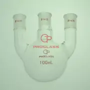Proglass Straight 3 Necks Round Bottom Flask 100mL,14/20 Joints
