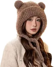 [KAICAILA] Women's Winter Sherpa Beanie, Knit Ear Flap Hat, Fleece Lined Peruvian Snow Cap, Warm Ski Hat Covering Ears