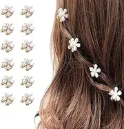 Radhu&Kabby Pack of 12 | Pearly White | Nonslip Small Claw Clip for Women | Strong Hold Mini Hair Clips for Girls | Butterfly Clutchers | Hair Clamps | Barrettes