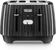 [De'Longhi] Ballerina Toaster, 4 Slot Toaster, Reheat, 5 Browning Settings, Defrost and Cancel Functions, Pull Crumb Tray, CTD4003.BK, 1800W, Black