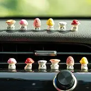 Rislobx 12PCS Mushroom Car Dashboard Decorations, Cute Mushroom Decor for Women Rear View Mirror Ornament Cute Car Decor Interior Dashboard Accessories for Home Office