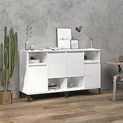Dining Storage Sideboards 2 pcs High Gloss White 60x35x70 cm Engineered Wood