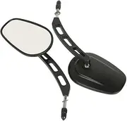 Motorbike Side Mirrors 8mm Rear View Side Mirror Fit For Harley Road King Touring Sportster Fatboy FLSTF Softail Springer Motorbike Foldable Mirrors(Matte Black)