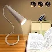 fufeisi Book Light for Reading, Rechargeable Neck Light with Gooseneck, 3 Colors Stepless Dimming Memory Function for Knitting Camping Repairing, Portable LED Desk Lamp for Outdoor