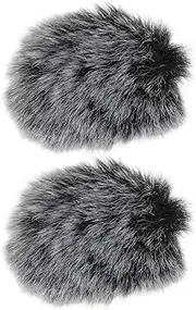 VGOL 2Pcs Microphone Furry Windscreen Compatible with Hollyland Lark M1 C1 Compatible with MOMA M1 Wireless Lavalier Microphone