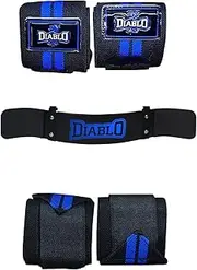 DIABLO Bodybuilding Bicep Curl Arm Blaster With1 Pair Wrist Support/Wrist Wraps/Wrist Band/Straps Blue
