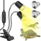 Timer Reptile Heat Lamp Clamp UVA UVB 25/50W Bulbs Dimmable Turtle Heating Light