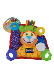 Lion Nuby Comfort Teether Teething Blanket Blankie 0m+ Squeaks - BPA Free NEW
