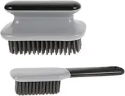 VERDANVERSE 2pcs Soft Household Cleaning Brushes Set Ergonomic Laundry and Shoe Scrub Brushes for Quick Gentle Cleaning of Clothes and Footwear Convenient Design Grey
