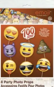 Emoji 8 Party Photo Props Decorations - Official Brand Unique Party Masks #50641