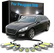 24pcs Car LED Interior Lights, For Peugeot 508 SW 2010-2025 Dome Reading Vanity Mirror Trunk Foot Door License plate Lamps