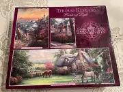 Thomas Kinkade Ceaco #3632-6 Deluxe Puzzle Set Of 3 Painter Of Light 2003 (NIB)