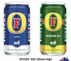 FOSTERS BEER Can Beer Can Sticker Bar Fridge Car sticker Bumper Sticker
