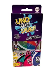 UNO Flip Splash Mattel Card Game 108 Water-Proof Cards Family Game NIB SEALD