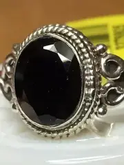 Thai Black Spinel Artisan Crafted Hand Made Ring (Sz6) TGW 3.21cts .925 Silver