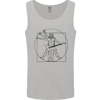 Old Rocker Vitruvian Guitarist Funny Guitar Mens Vest Tank Top