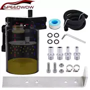 SPEEDWOW Oil Catch Can Tank Micron Bronze Baffled Filter With Hose Kit Universal