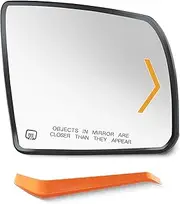 Passenger Side Mirror Replacement for 2011-2017 Tundra Tow Mirrors, 2011-2016 Toyota Sequoia Mirror Gass, Heated, Chrome, with Turn Signal Light, Backing Plate, 4-Pins Plug