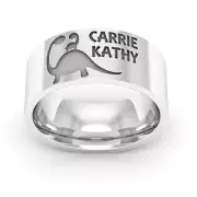 Solid 925 Sterling Silver Unique Silver Dinosaur Design Ring Custom Gift For Mom