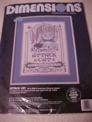 1990 Dimensions ATTACK CAT Counted Cross Stitch Kit