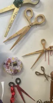 Crafters Wall Accessories "Sew What?". Hand carved Wooden Scissor Signs/plaques