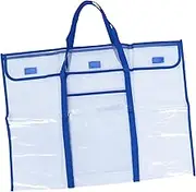 1Pc Large Transparent Bulletin Board Storage Bag Heavy Duty Tote with Extra Pocket for Posters Rulers Drawing Boards Convenient Shoulder Strap Present