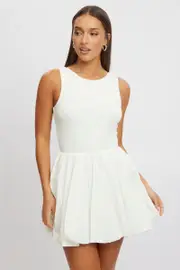 White Bubble Dress Mini - Size 12M, Women's Skater Dress