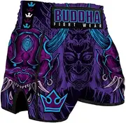 [Buddha Fight Wear] Muay Thai and Kick Boxing Pants European Geisha Model - Premium Satin Fabric - New European Pattern - Great Adaptation to The Morphology of Each Fighter - Different Designs