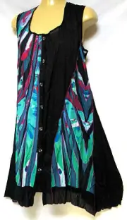 TS TAKING SHAPE plus size XS / 14 Gem Stone Tunic drape loose fit cotton Top NWT