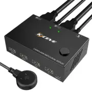 HDMI KVM Switch Dual Monitor 4K@30Hz USB KVM Switcher 2 Port for 2 Computers