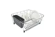 DLINE SMALL CHROME DISH RACK WITH CADDY
