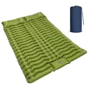 Double Air Mattress with Pillow Built-in Foot Pump Camping Travel Bed for
