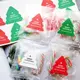 紅綠白三色聖誕樹與新年快樂造型包裝貼紙 (10枚入)【BlueCat】【XM0128】