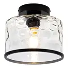 Industrial Semi Flush Mount Ceiling Light Clear Hammered Glass Ceiling Light ...