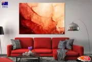 Red Orange & Gold Abstract Design Wall Canvas Home Decor Australian Made Quality