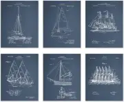 BigWig Prints - Sailboat Patent Wall Art, Nautical Decor for Home or Office,...