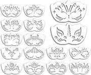 Face Painting Templates for Kids and Adults,16-Pieces Reusable Templates Face Paint Stencils, Easy-to-Use Drawing Stencils, Portable & Easy to Clean for Birthdays, Easter, Halloween, Cosplay