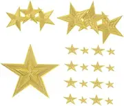 NUOBESTY 32pcs Star Iron Patches Embroidered Decorative Appliques for Clothing Shirts Hats Jeans and Jackets Fun Cartoon Design Durable Craftsmanship DIY Sew Embellishments