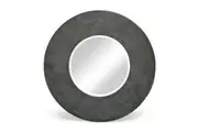 Round Wall Mirror with Croc Pattern Frame in Black Silver Finish