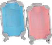 CLISPEED 2pcs Mini Suitcase Plastic Storage Box Versatile Travel Container for False Eyelashes Makeup and Luggage Lightweight and Easy to Organize