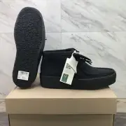 Clarks Wallabee Boot Lace Up Moccasins Black Nubuck 26168980 Women's Size 6.5