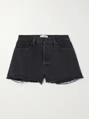 [FRAME] FRAME - The Dare Frayed Denim Shorts - Black - 31 31 Black